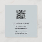 シンプルでエレガントな最小主義のモダンQRコード スクエア名刺 (裏面)