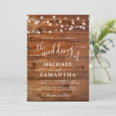 シンプルでエレガントな木製のラスティックウェディング招待状 招待状 (スタンド正面)
