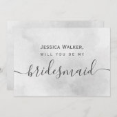 シンプルでエレガントな水彩のブライズメイド 招待状 (正面/裏面)