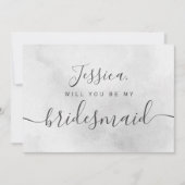 シンプルでエレガントな水彩のブライズメイド 招待状 (正面)