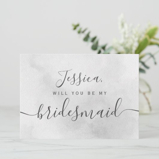 シンプルでエレガントな水彩のブライズメイド 招待状 (スタンド正面)