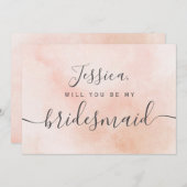シンプルでエレガントな水彩のブライズメイド 招待状 (正面/裏面)