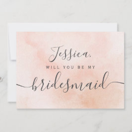 シンプルでエレガントな水彩のブライズメイド 招待状