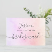 シンプルでエレガントな水彩のブライズメイド 招待状 (スタンド正面)