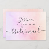 シンプルでエレガントな水彩のブライズメイド 招待状 (正面/裏面)
