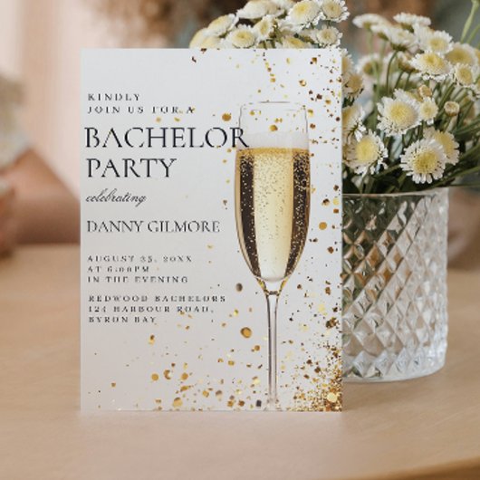 シンプルでエレガントな独身パーティー 招待状