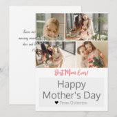 シンプルでエレガントな現代的な母の日の3枚の写真 シーズンカード (正面/裏面)