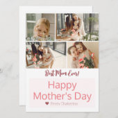 シンプルでエレガントな現代的な母の日3枚の写真 シーズンカード (正面/裏面)