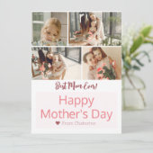 シンプルでエレガントな現代的な母の日3枚の写真 シーズンカード (スタンド正面)