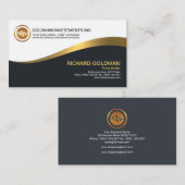 シンプルでエレガントな発光性の金ゴールドの波の外国為替の貿易業者 名刺 (正面/裏面)