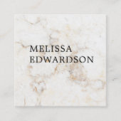 シンプルでエレガントな白人の大理石のプロフェッショナル スクエア名刺 (正面)