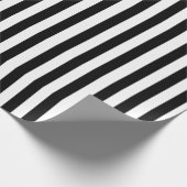 シンプルでエレガントな白黒ストライプ ラッピングペーパー (角)