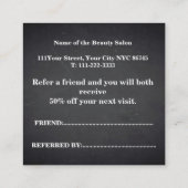 シンプルでエレガントな白黒紹介 紹介カード (裏面)