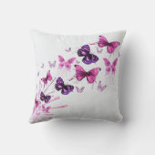 シンプルでエレガントな紫色の蝶|装飾用クッション クッション (裏面)