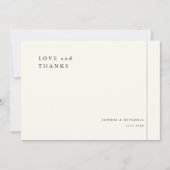 シンプルでエレガントな結婚式のお礼カード+メモ付き サンキューカード (正面)