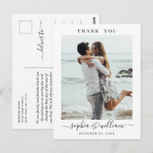 シンプルでエレガントな結婚式のハート写真ありがとう ポストカード (正面/裏面)