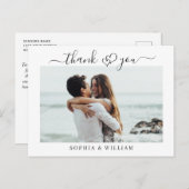 シンプルでエレガントな結婚式のハート写真ありがとう ポストカード (正面/裏面)