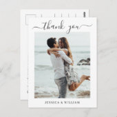 シンプルでエレガントな結婚式のハート写真ありがとう ポストカード (正面/裏面)