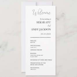 シンプルでエレガントな結婚式のプログラム