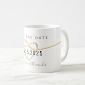 シンプルでエレガントな結婚式の事前案内 コーヒーマグカップ (正面右)