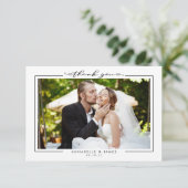 シンプルでエレガントな結婚式の写真 サンキューカード (スタンド正面)