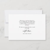 シンプルでエレガントな結婚式の写真 サンキューカード (裏面)