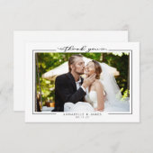 シンプルでエレガントな結婚式の写真 サンキューカード (正面/裏面)