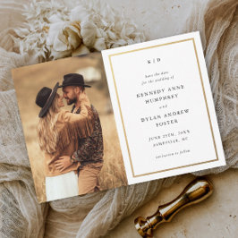 シンプルでエレガントな結婚式の写真 セーブザデート