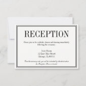 シンプルでエレガントな結婚式の受付カード 招待状 (正面)