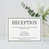 シンプルでエレガントな結婚式の受付カード 招待状 (スタンド正面)