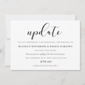 シンプルでエレガントな結婚式の延期案内カード 招待状 (正面)