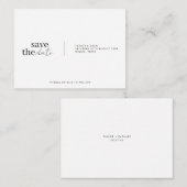 シンプルでエレガントな結婚式の招待前のお知らせ エンクロージャーカード (正面/裏面)