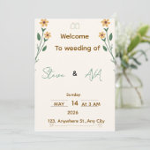 シンプルでエレガントな結婚式の招待状 招待状 (スタンド正面)