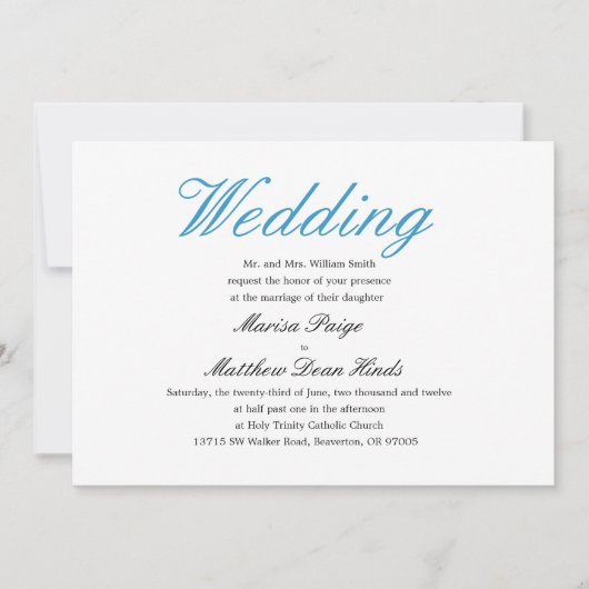 シンプルでエレガントな結婚式の招待状 招待状 (正面)