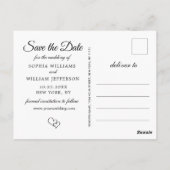 シンプルでエレガントな結婚式の招待状（3枚の写真付き） ポストカード (裏面)