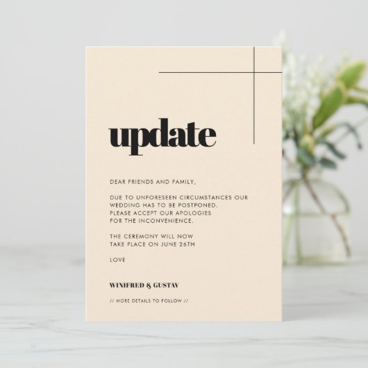 シンプルでエレガントな結婚式の最新情報のお知らせ 案内状 (スタンド正面)