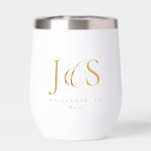 シンプルでエレガントな結婚式イニシャル金ゴールドID1022 (背面)