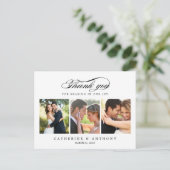 シンプルでエレガントな結婚式サンキューカード – ホワイト ポストカード (スタンド正面)
