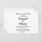 シンプルでエレガントな結婚式招待状テンプレート 招待状 (正面/裏面)