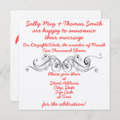 シンプルでエレガントな結婚式招待状 招待状 (正面/裏面)