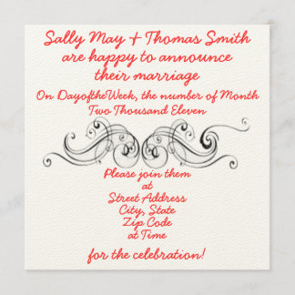 シンプルでエレガントな結婚式招待状 招待状