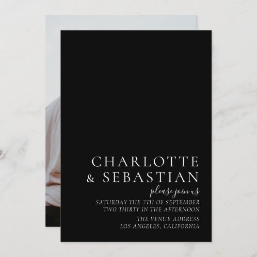 シンプルでエレガントな結婚式 (正面/裏面)