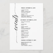 シンプルでエレガントな結婚式 ウェルカム＆イベントカード プログラム (裏面)