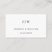 シンプルでエレガントな結婚式QRコードシンプルな詳細 エンクロージャーカード (裏面)