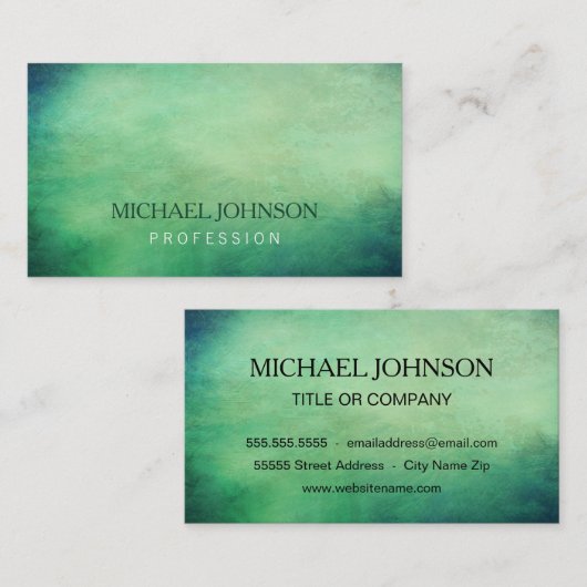 シンプルでエレガントな緑のヴィンテージの背景 名刺 (正面/裏面)