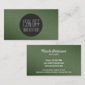 シンプルでエレガントな織り目加工の割引クーポン 割引カード (正面/裏面)