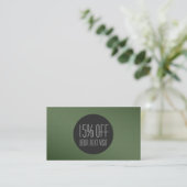 シンプルでエレガントな織り目加工の割引クーポン 割引カード (スタンド正面)