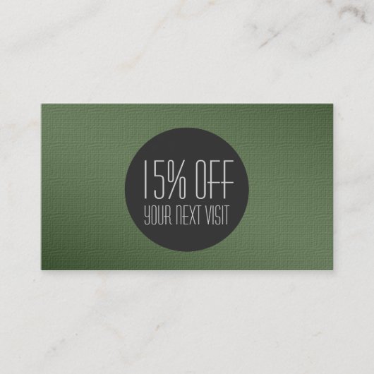 シンプルでエレガントな織り目加工の割引クーポン 割引カード (正面)