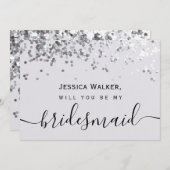 シンプルでエレガントな美意識 輝く私のウェディングパーティー 招待状 (正面/裏面)