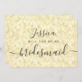 シンプルでエレガントな美意識 輝く私のブライズメイド 招待状 (正面/裏面)